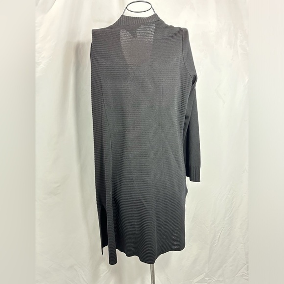 Misook black ribbed long cardigan size S - Picture 10 of 11
